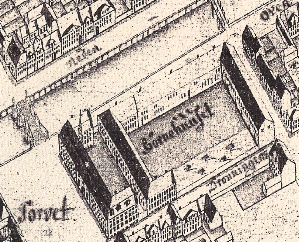 Geddes kort - 1761 udsnit omkring Vor Frelsers Kirke RES