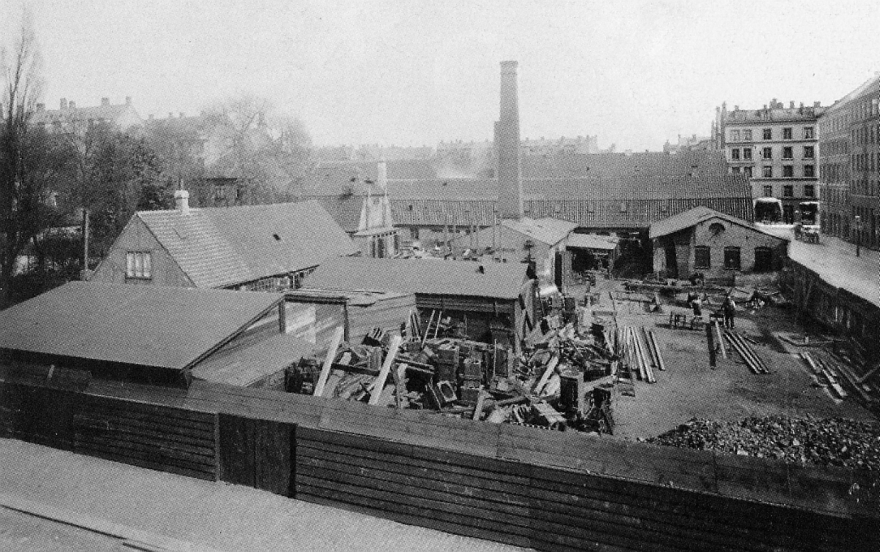 Heegaards jernstøberi Nørrebro ca. 1895 set fra Todesgade RES