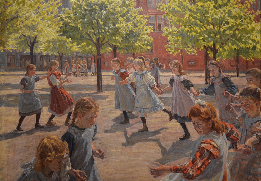 Peter Hansens maleri "Legende børn Enghaveplads".1907-08. Tilhører SMK