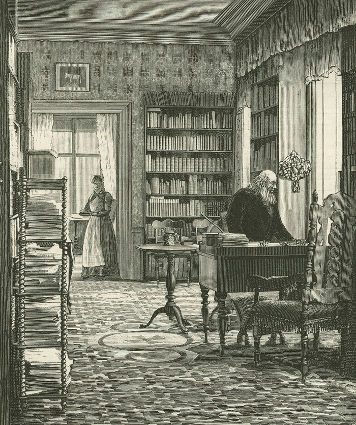 Grundtvig i sit arbejdsværelse på Store Tuborg. Ilustreret Tidende 1882-1882