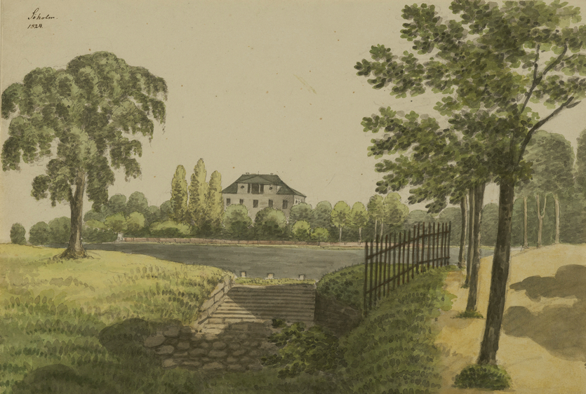 Søholm - Akvarel af Ole Jørgen Rawert 1824 (Det Kgl. Bibliotek)
