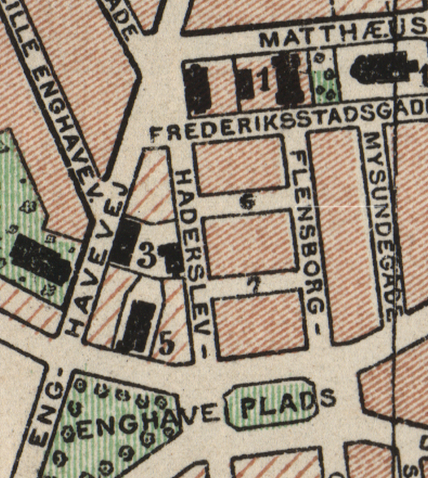 Udsnit af Kort over København og Frederiksberg, 1901 (Københavns Stadsarkiv)