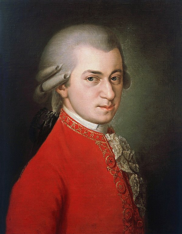 Wolfgang Amadeus Mozart. Maleri udført af Barbara Kraft, 1819.(Wikimedia Commons)