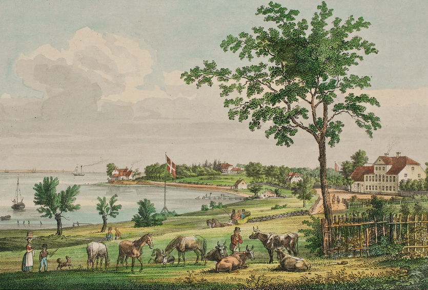 Strandvejen ved Bellevue. Udført af Jens Holm efter forlæg af H.G.F.Holm 1826 (SMK)