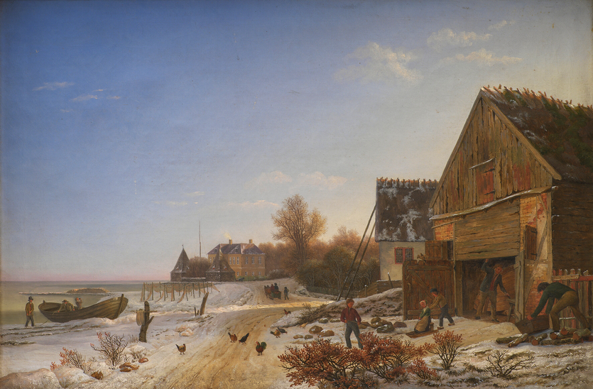 Strandvejen ved Vedbæk. Maleri af John Stroe, ca. 1836 (SMK)