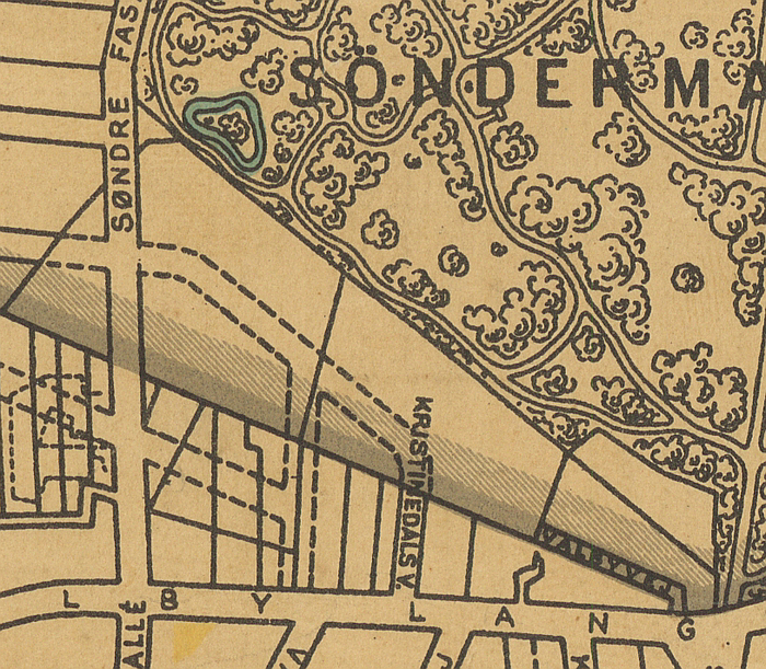 Udsnit af kort over Københavns kommunes ejendomme - del 2 - 1926.1928 - (Københavns Stadsarkiv)