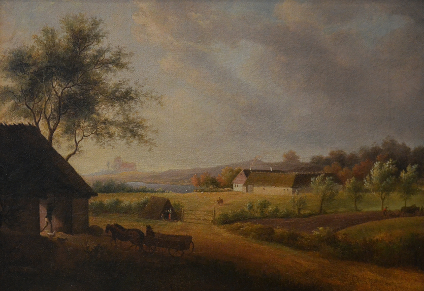 Jens Juel: Optrækkende uvejr over Søgaarden ved Gentofte Sø (1800). Tilhører Øregaard Museum.