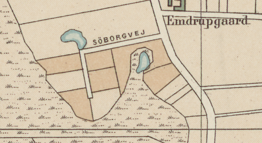 Udsnit af Kort over København 1914. Axel E. Aamodt (Original i Københavns Stadsarkiv)