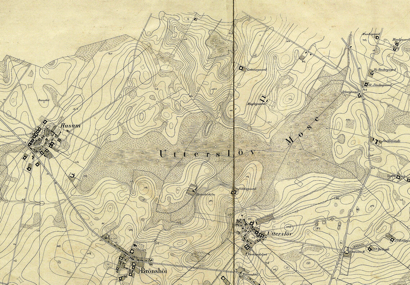 Udsnit af kort over Københavns Omegn. Udarbejdet af Generalstaben, 1852. (Det Kgl. Bibliotek)